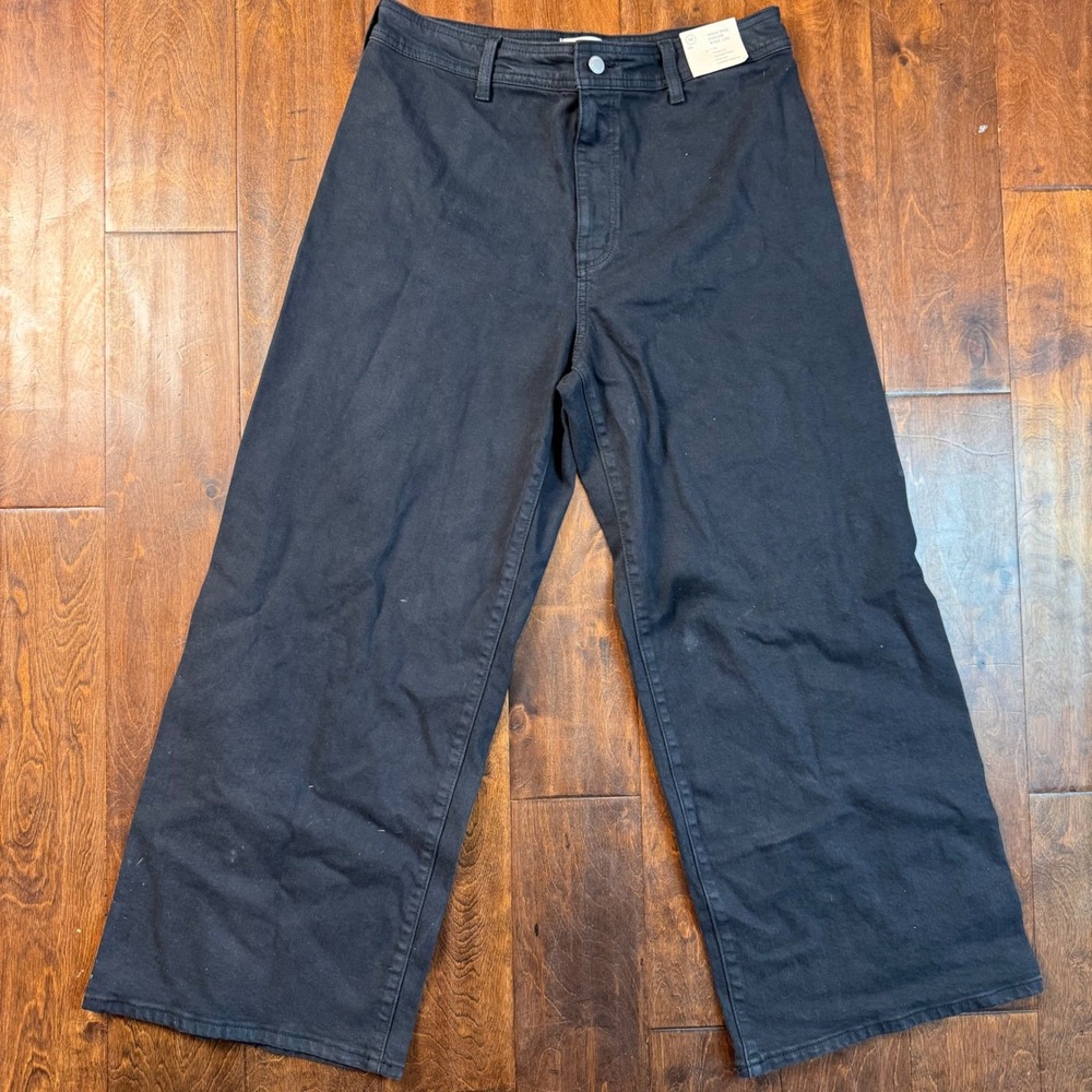 Universal Thread High-Rise Sailor Wide Leg Pants Black Size 12 Comfort Stretch